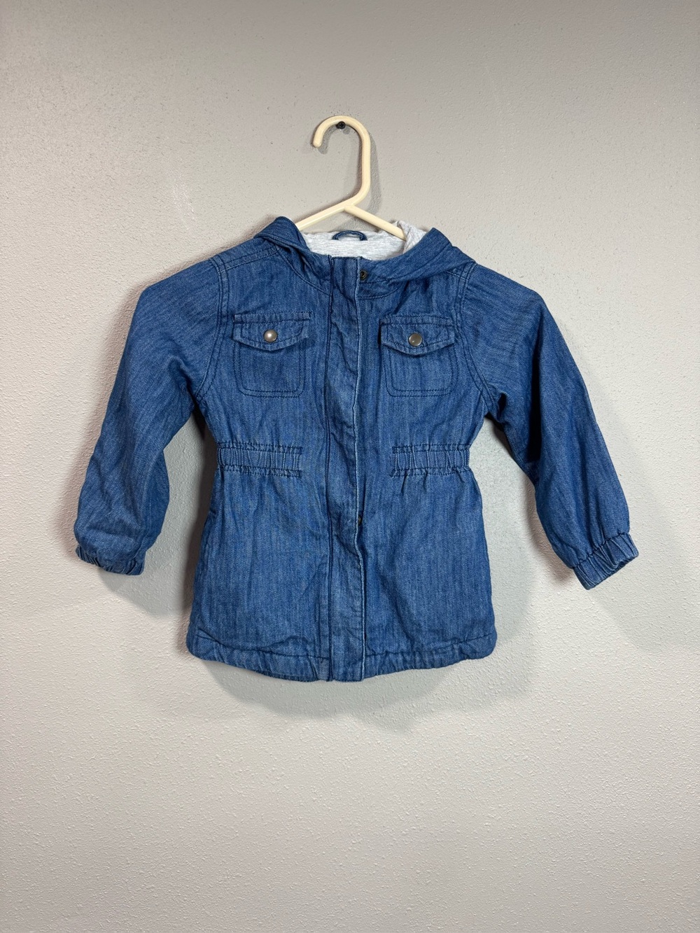 Old Navy Kids Blue Hooded Denim Jacket
